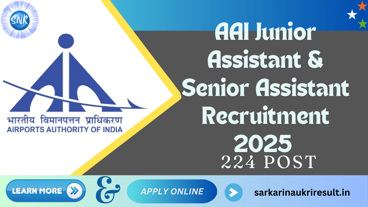 AAI Junior Senior Assistant 2025 1 AAI Junior Assistant & Senior Assistant Recruitment 2025