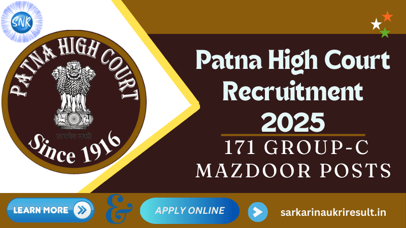 Patna High Court Recruitment 2025 Apply Now For 171 Group-C Mazdoor Posts - Excellent Opportunity 1 Patna High Court Recruitment 2025