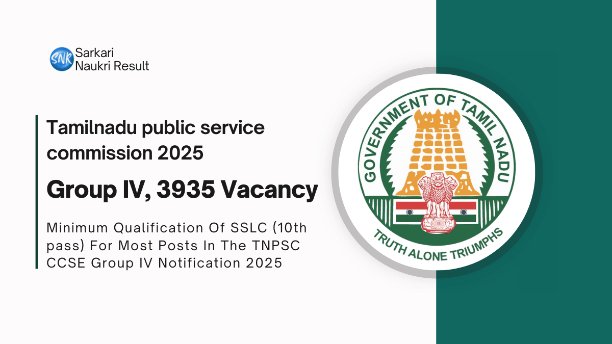 TNPSC CCSE Group IV Recruitment 2025
