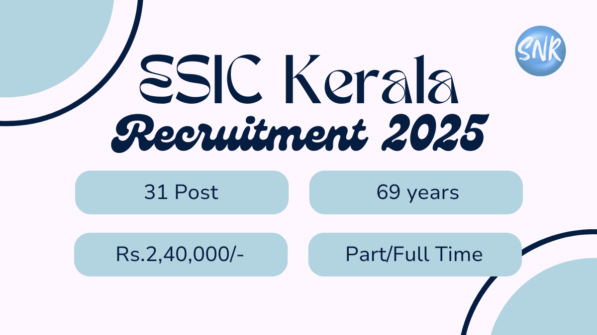 Kerala ESIC Recruitment 2025