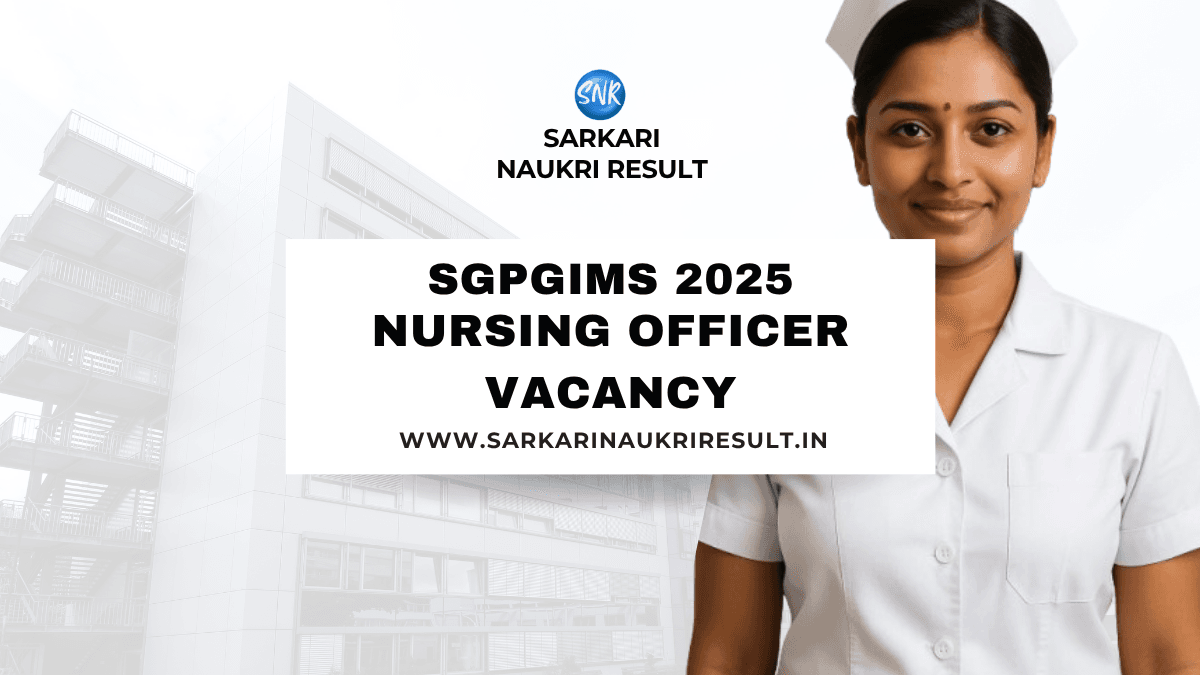 SGPGIMS Recruitment 2025 Notification For 1479 Post Check Eligibility And Apply Now Online 1 SGPGIMS Recruitment 2025