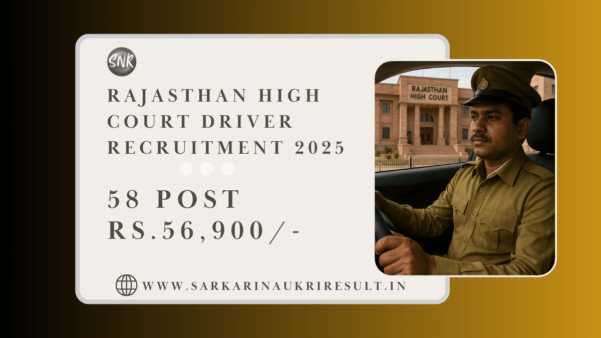 Apply Now For Rajasthan High Court Driver vacancy 2025 1 Rajasthan High Court Driver vacancy 2025