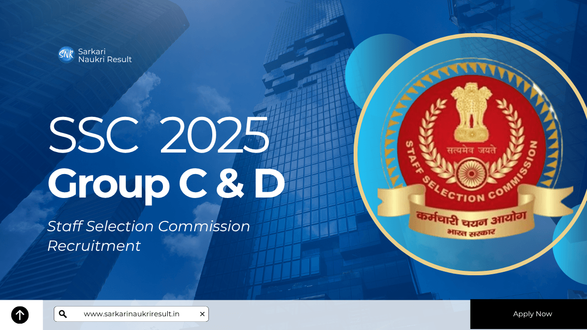 SSC Staff Selection Commission Recruitment 2025 For 261 Post of Stenographer Grade Apply Now 1 Staff Selection Commission Recruitment 2025