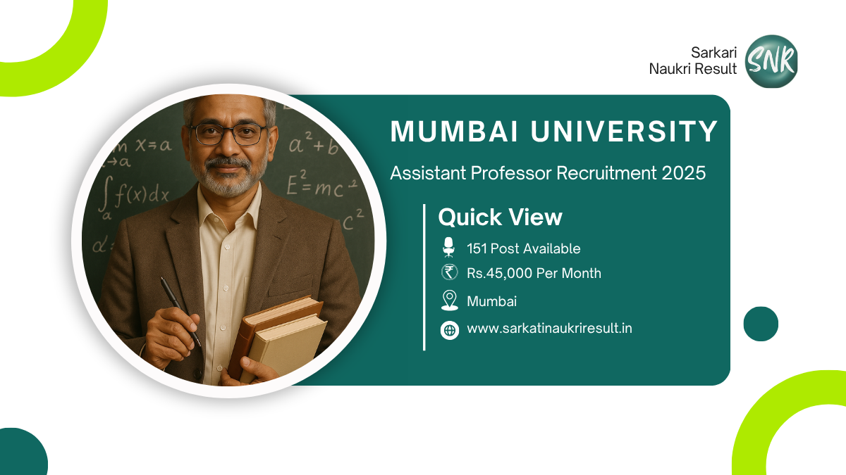 Now Apply for Teaching jobs in Mumbai University 2025! 1 Teaching jobs in Mumbai University 2025