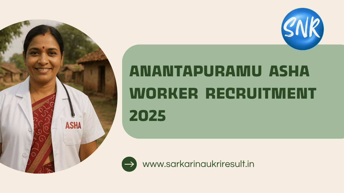 Anantapuramu ASHA worker recruitment 2025