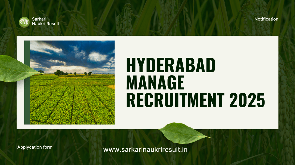 Hyderabad MANAGE Recruitment 2025