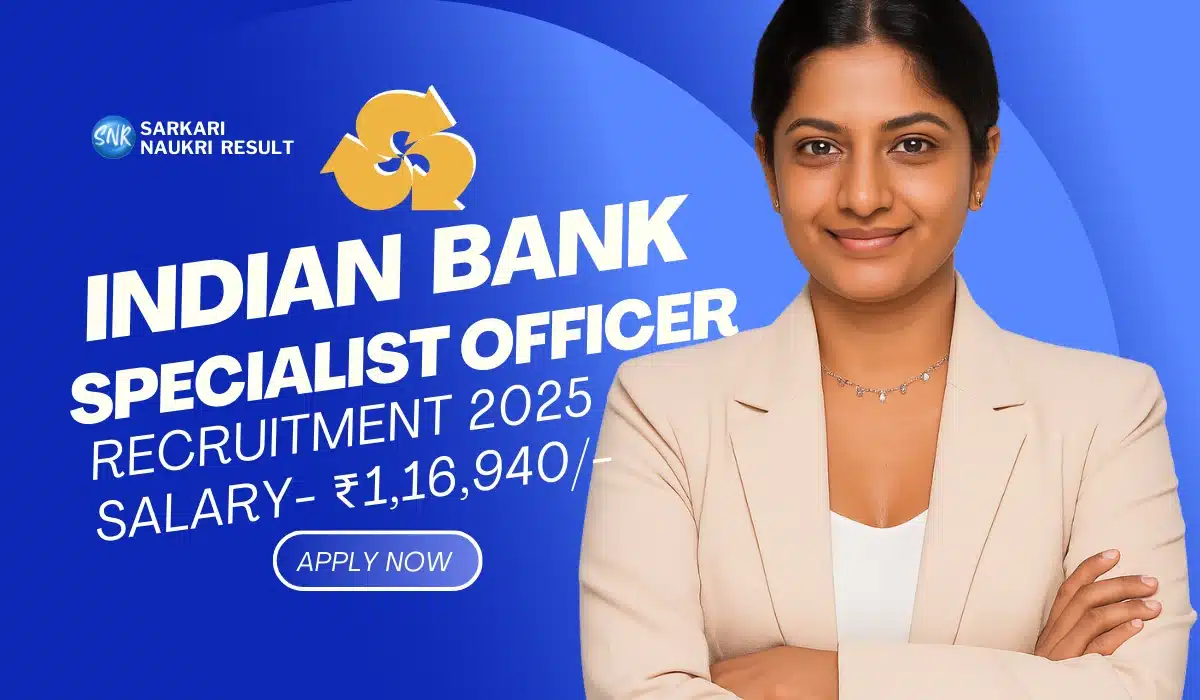 Indian Bank SO Recruitment 2025