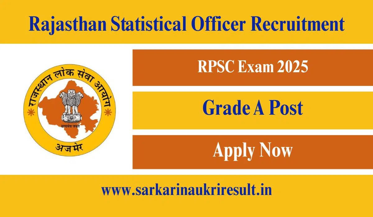 RPSC Statistical Officer Recruitment 2025