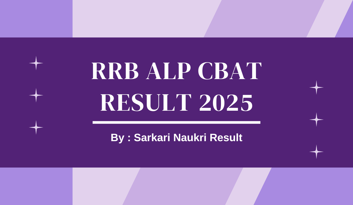 RRB ALP CBAT Result 2025