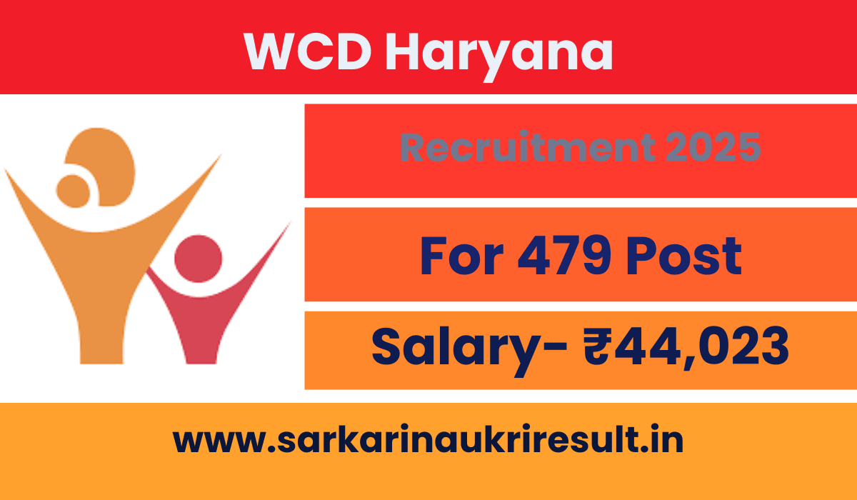 WCD Haryana Recruitment 2025 Notification